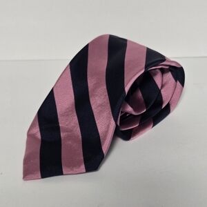 Jos. A. Bank Silk Pink and Black Diagonal Striped Tie